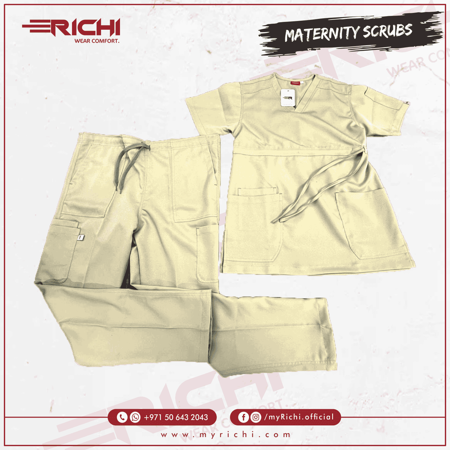 RICHI Scrubs Maternity Scrubs – Premium Viscose Medical Uniform - Full Set - Image 2