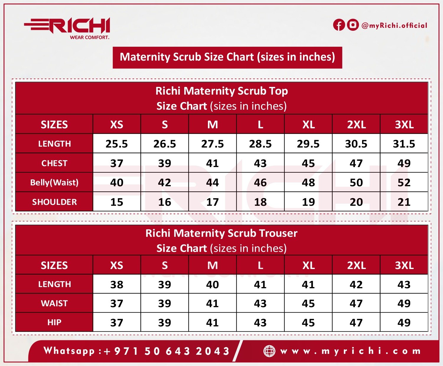 RICHI Scrubs Maternity Scrubs – Premium Viscose Medical Uniform - Full Set - Image 4